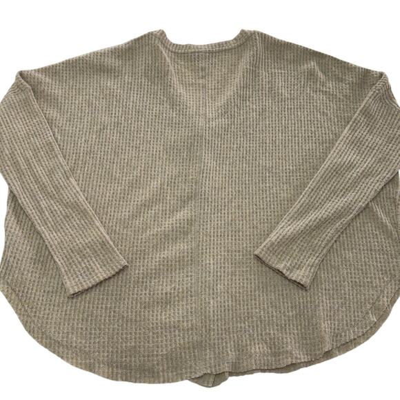 Out From Under Cardigan Women Medium Tan Jojo Thermal V Neck‎ Oversized Sweater - Picture 4 of 11